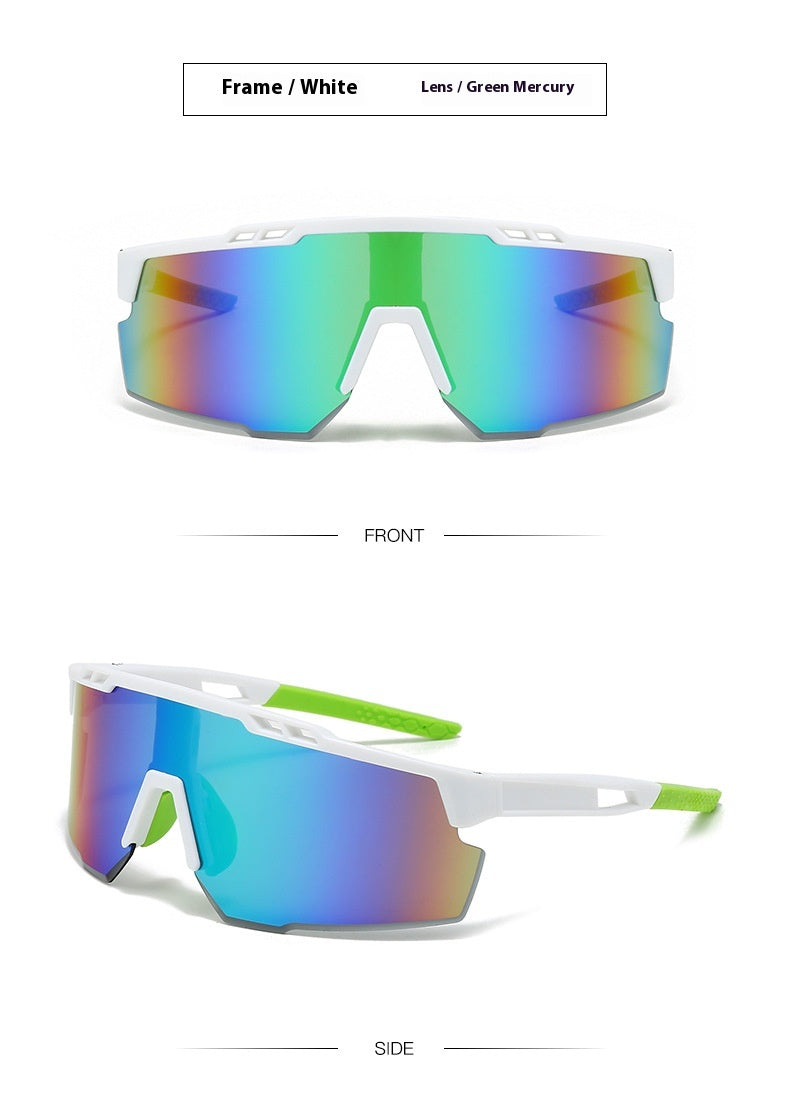 White frame green Mercury Apex Polarized Performance Sunglasses