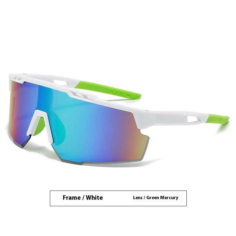 White frame green Mercury Apex Polarized Performance Sunglasses